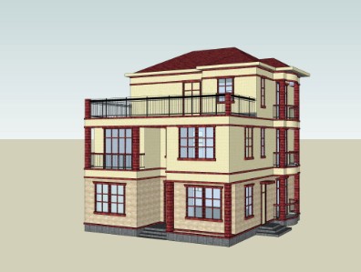 10.2X11.7米H213三层农村别墅建筑施工图