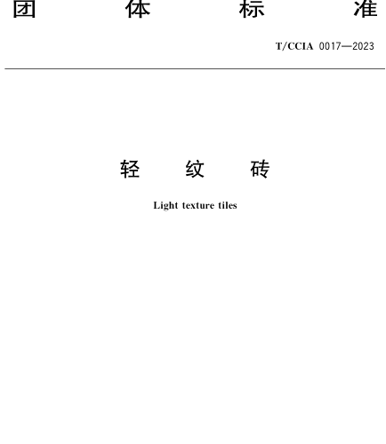 T／CCIA 0017-2023  轻纹砖