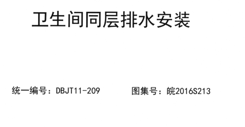 皖2016S213  卫生间同层排水安装