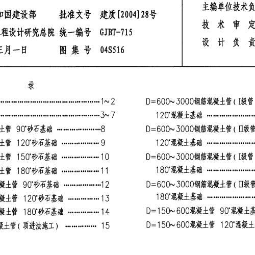 04S516混凝土排水管道基础及接口