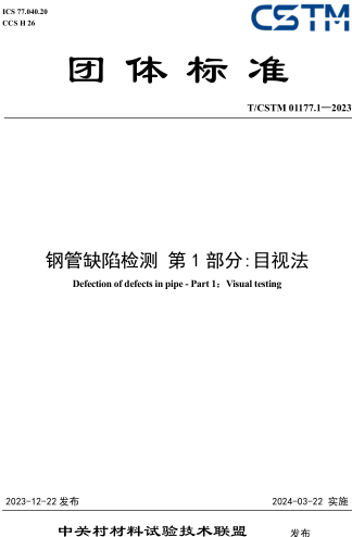 T／CSTM 01177.1-2023  钢管缺陷检测 第1部分：目视法