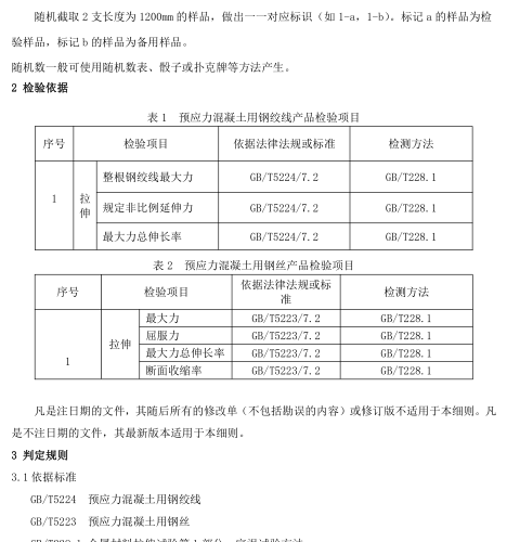 山东省预应力混凝土用钢材产品质量监督抽查实施细则（2020年版）