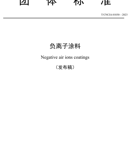 T／CNCIA 01030-2023  负离子涂料