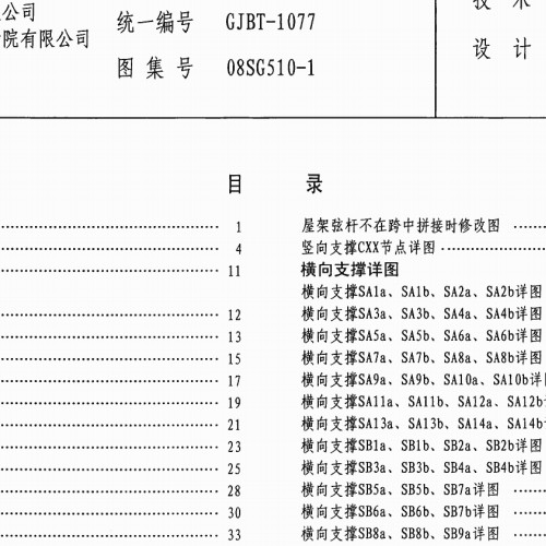 08SG510-1 轻型屋面平行弦钢屋架（圆钢管、方钢管）